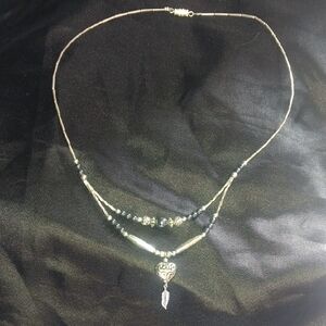 Elegant Silver and Black Necklace